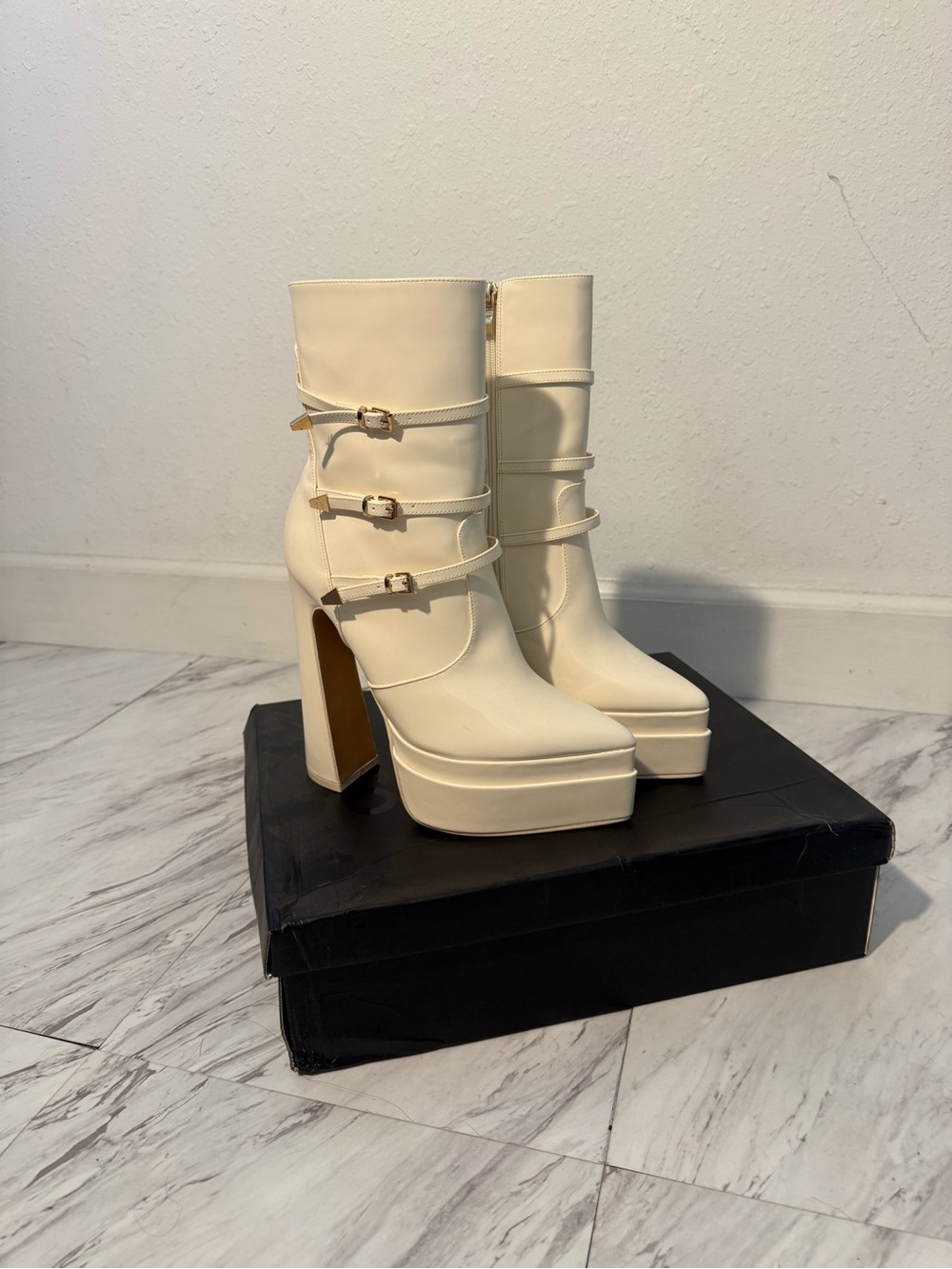 NEW! EGO Cream Platform Boots